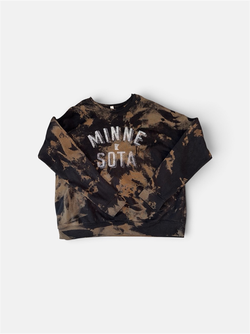 Minnesota Tie-Dye Crewneck Sweatshirt - Black & Brown